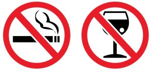 no to smoking, alcohol